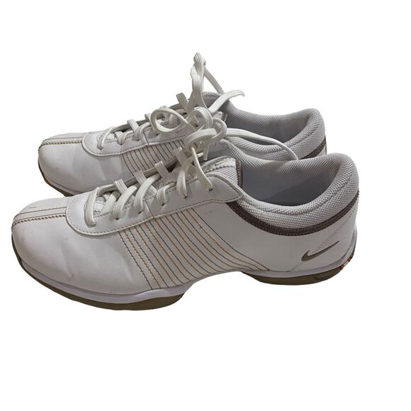 Nike Contact Golf Shoes Women's Sz 6.5 EU 37.5 White Laces Spikes 335938-121 - Picture 1 of 9